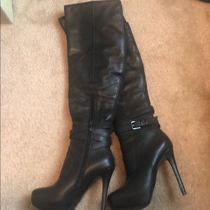 Over the knee black boots